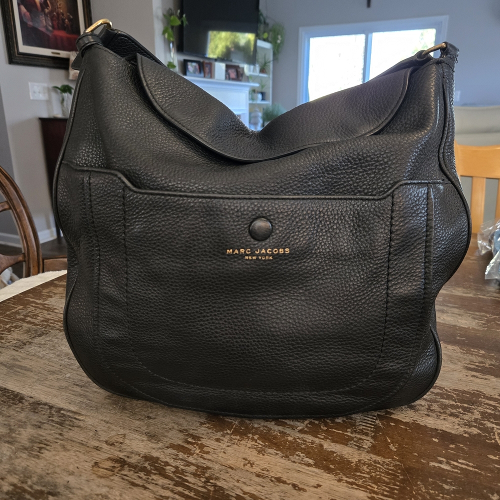 MARC JACOBS Black Leather Hobo Bag